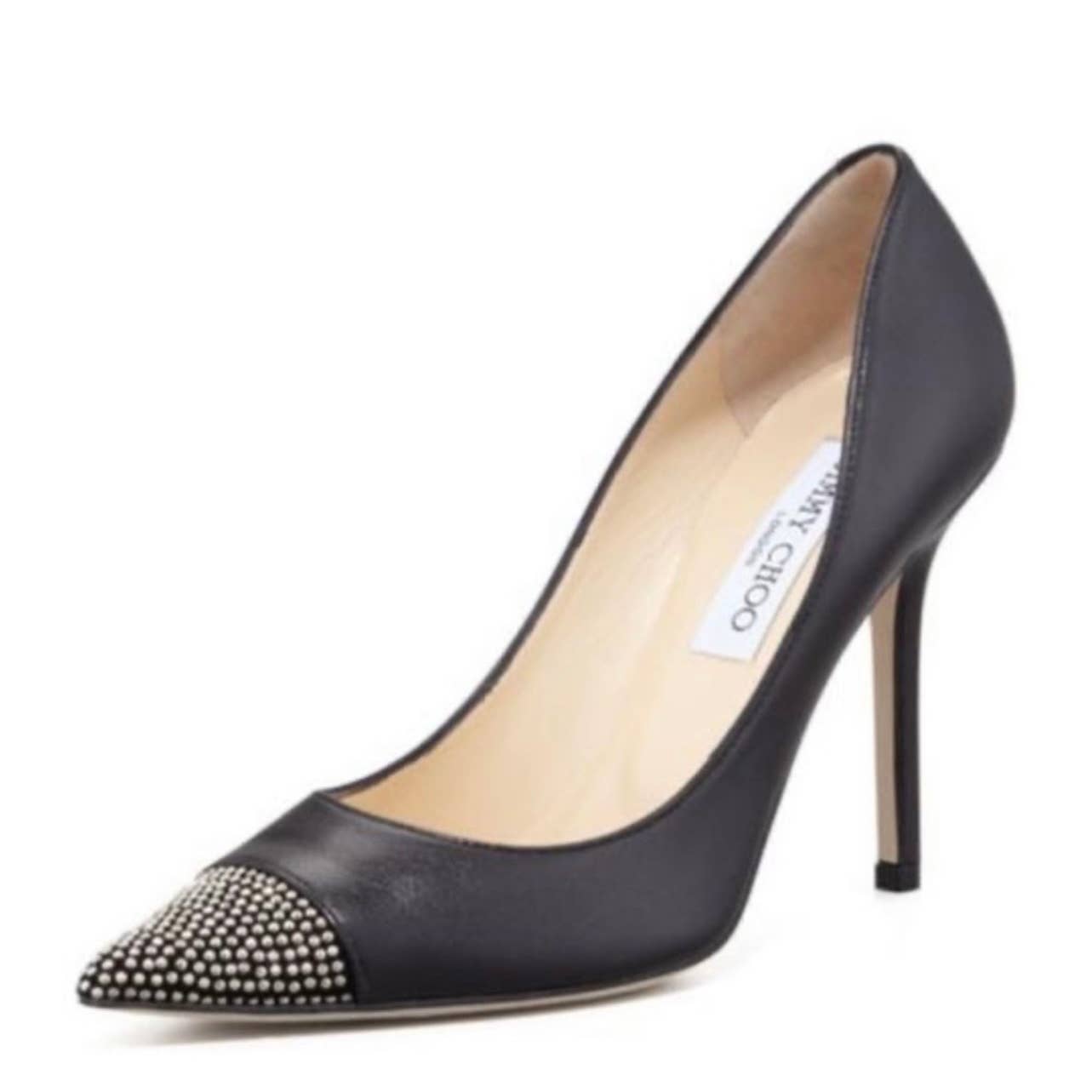 Jimmy Choo Amika Black Studded Cap Toe Pumps Heels Size 39 9 US Black - Premium from Jimmy Choo - Just $199.00! Shop now at Finds For You