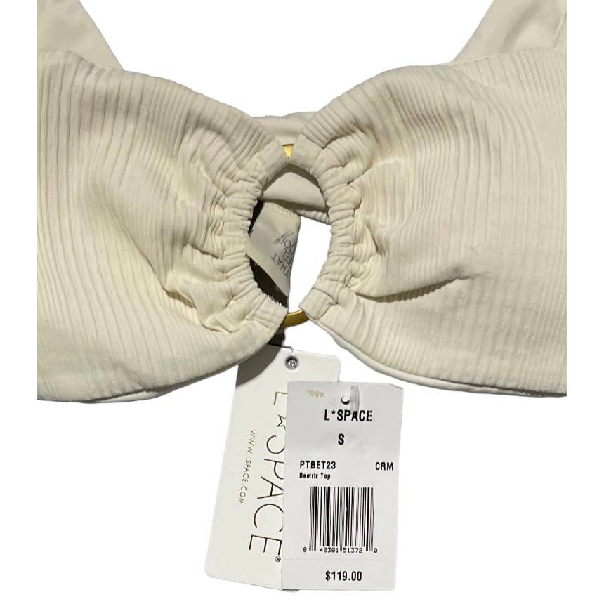 L*SPACE Revolve Beatrix Pointelle Bikini Top Swim Size M Cream New - Premium from L*SPACE - Just $119.0! Shop now at Finds For You