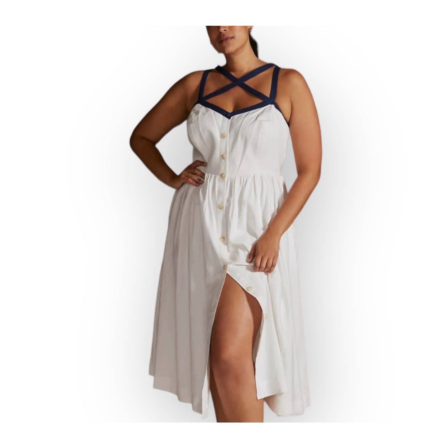 Anthropologie Maeve Button Front Midi Dress Plus Size 20 US - Premium from Finds For You - Just $149.0! Shop now at Finds For You