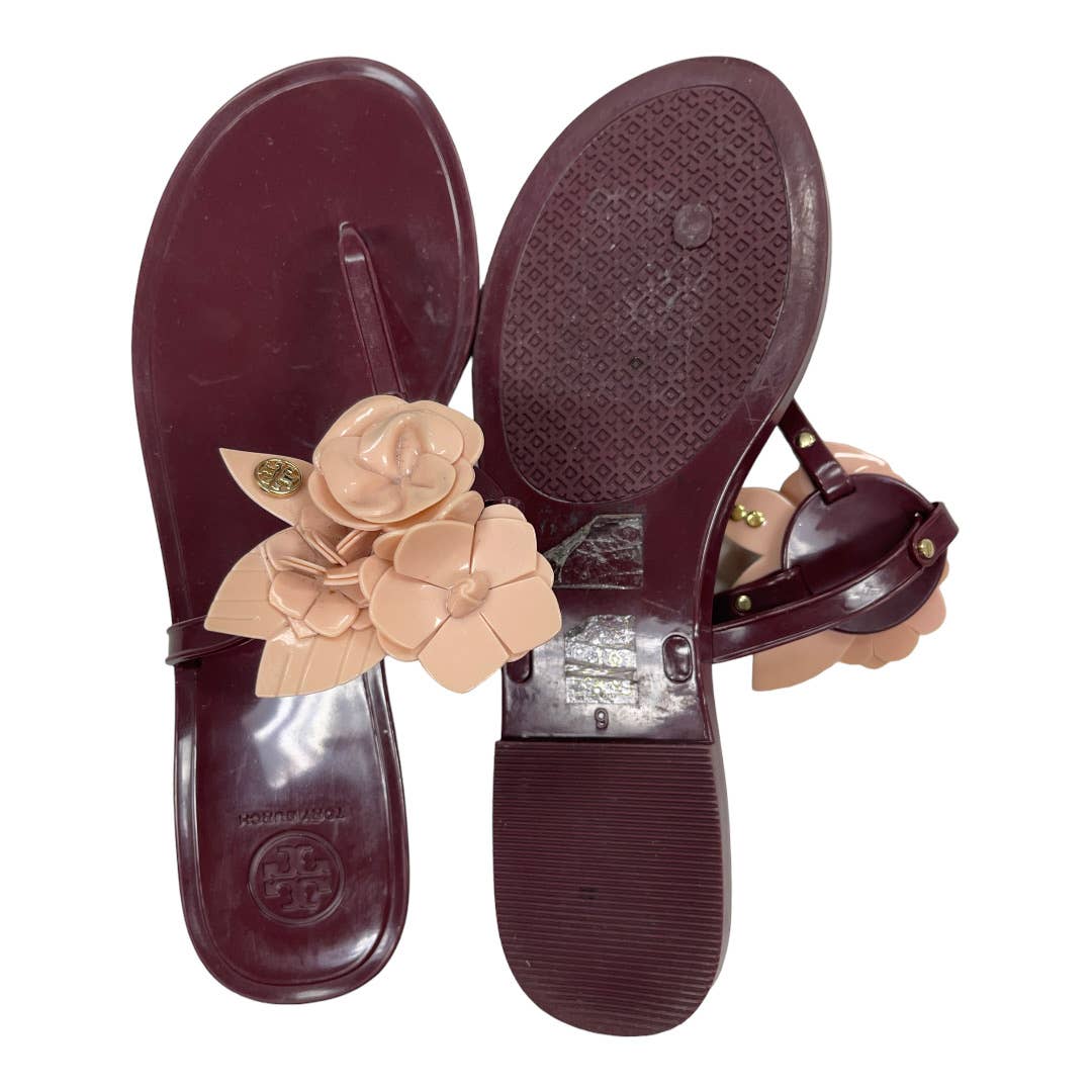 Tory Burch Jelly Logo Flower Sandals Flip Flops Size 9 - Premium from Tory Burch - Just $72.0! Shop now at Finds For You