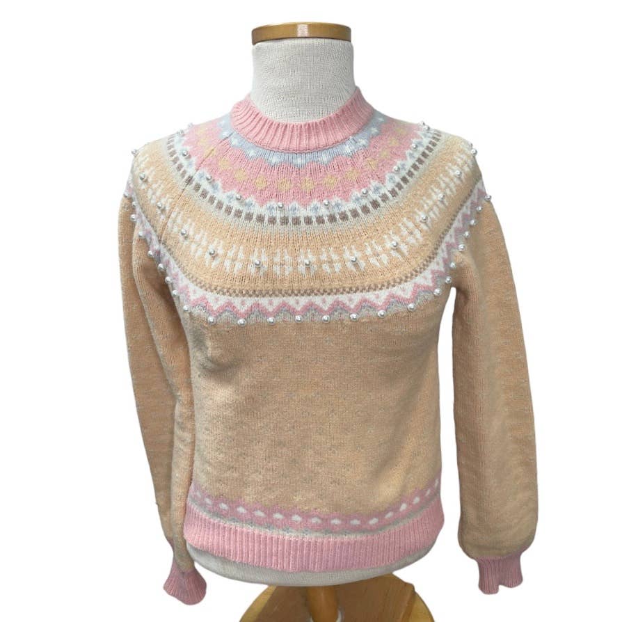 LOVESHACKFANCY Crawley Jacquard Pullover Sweater Knit Crewneck Size XS - Premium from LoveShackFancy - Just $179.0! Shop now at Finds For You