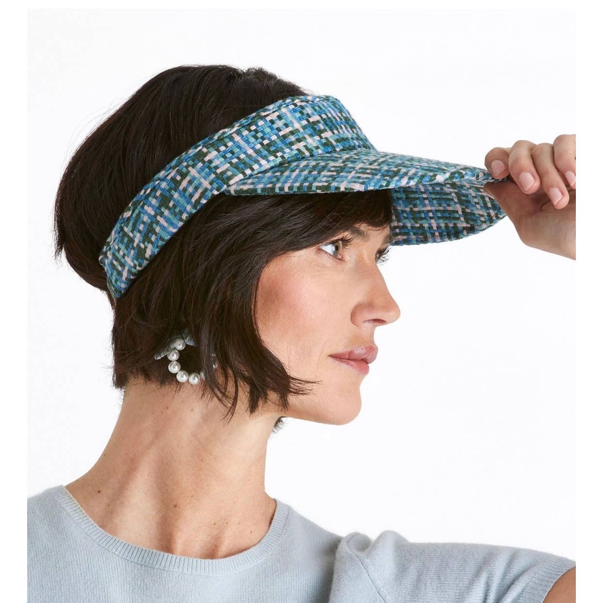 REVOLVE Lele Sadoughi Lawn Check Tweed Visor Preppy New - Premium from Revolve - Just $89.0! Shop now at Finds For You