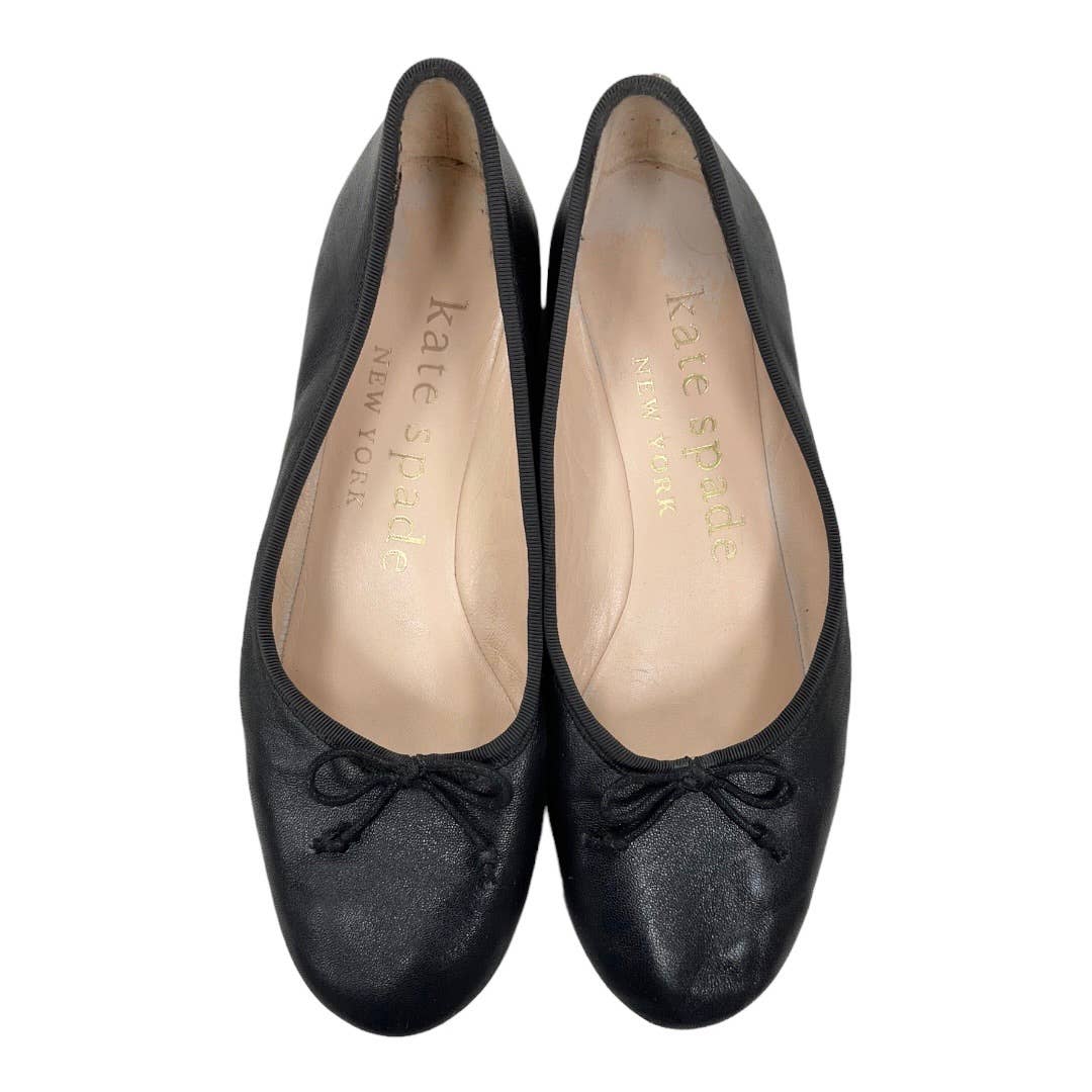 Kate Spade Honey Ballet Flats Shoes Leather Size 7.5 Black - Premium from Kate Spade - Just $59.0! Shop now at Finds For You