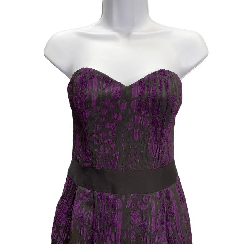Jay Godfrey Strapless Purple Black Mini Dress Size 2 New - Premium from Jay Godfrey - Just $129.0! Shop now at Finds For You