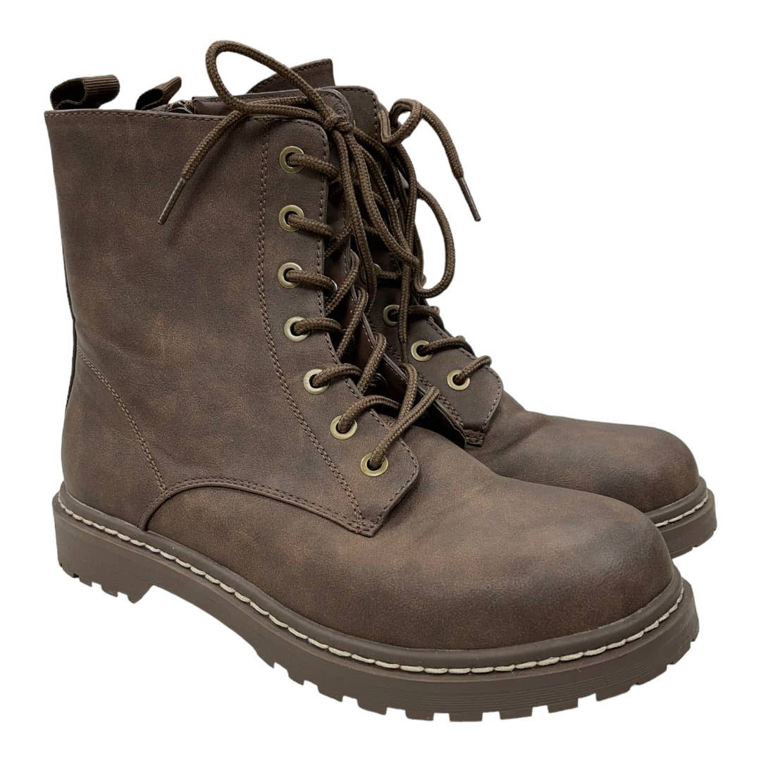 Torrid Stevie Lace Up Combat Boots Vegan Size 11 Brown - Premium from Torrid - Just $65.0! Shop now at Finds For You