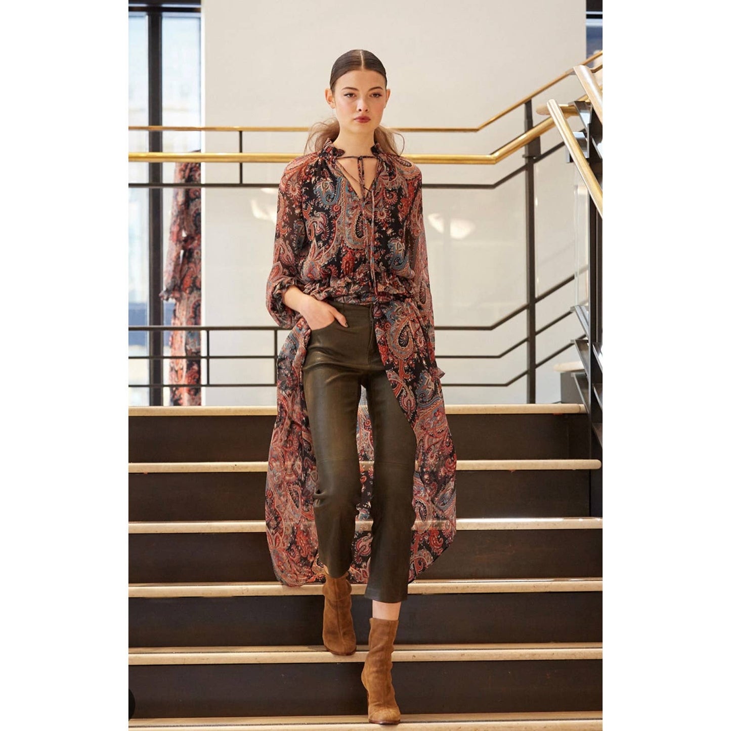 Banana Republic x Olivia Palermo High Low Paisley Silk Dress Size L - Premium from Banana Republic - Just $129.0! Shop now at Finds For You