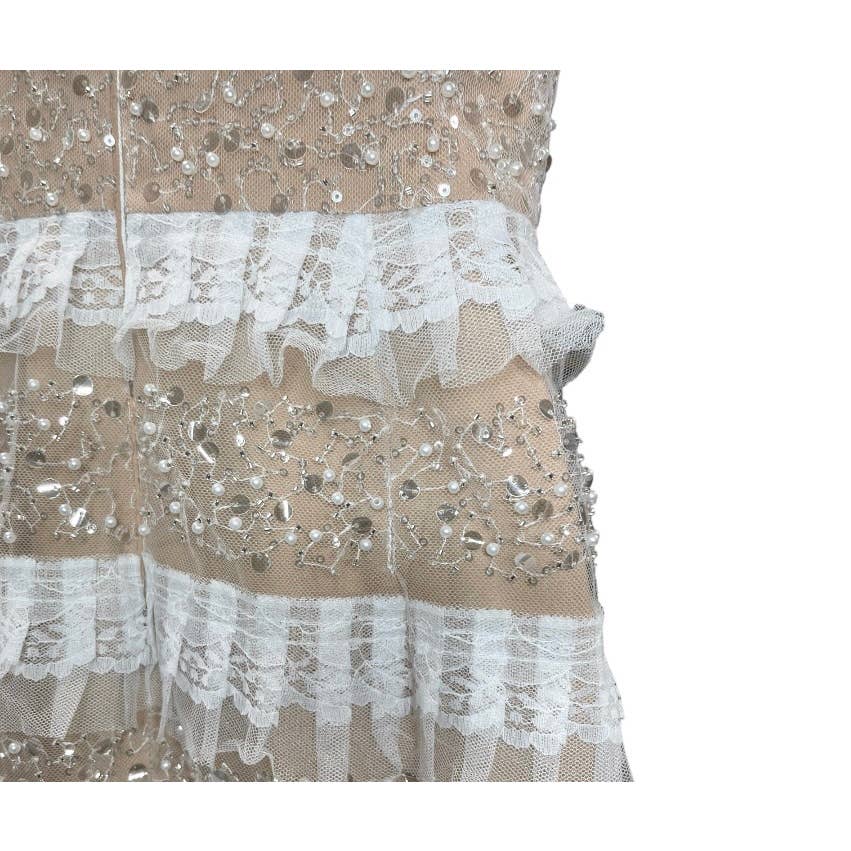 Dress The Population Tiered Lace Crystal Long Gown Dress Sz XS New - Premium from Dress The Population - Just $199! Shop now at Finds For You