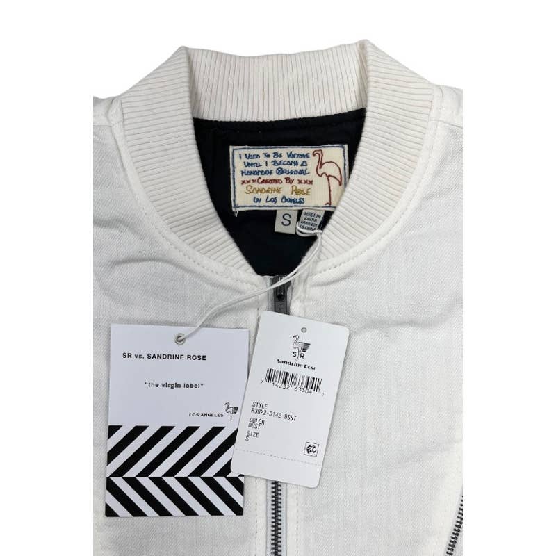 Free People x Sandrine Rose Zip Bomber White Jacket Coat Cotton Linen S New - Premium from Free People - Just $149.00! Shop now at Finds For You