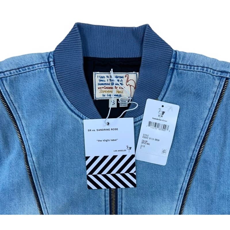 Free People x Sandrine Rose Zip Bomber Denim Jacket Coat Size S New - Premium  from Free People - Just $149.0! Shop now at Finds For You