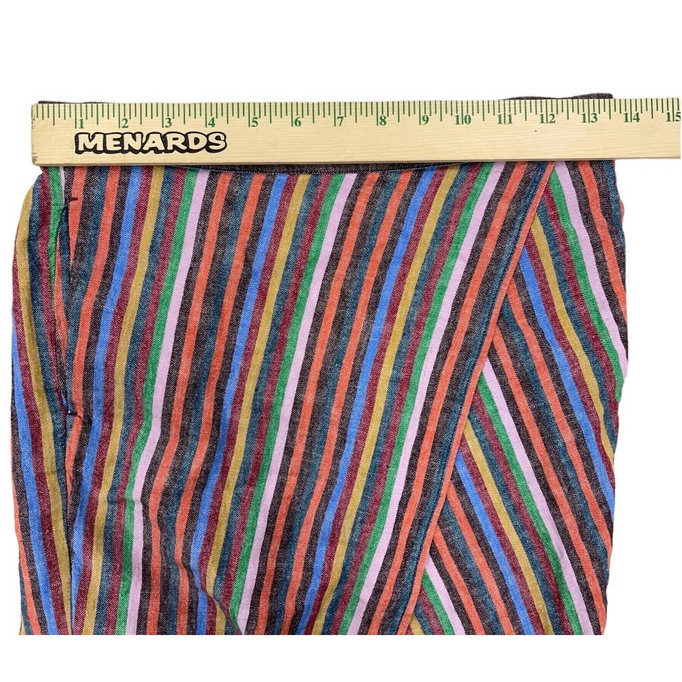 Madewell Linen Blend Overlay Rainbow Striped Midi Skirt Size S - Premium from Madewell - Just $59.0! Shop now at Finds For You