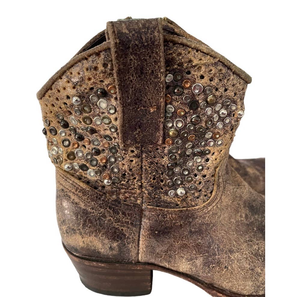 Frye Sendra Deborah Studded Distressed Boots Booties Size 7 - Premium from Frye - Just $168.0! Shop now at Finds For You