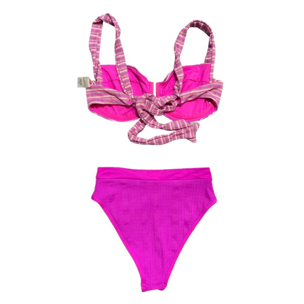 L*Space Barbiecore Camellia Underwire Electric Pique Bikini Top Frenchi Bottom L - Premium from L*SPACE - Just $109.0! Shop now at Finds For You