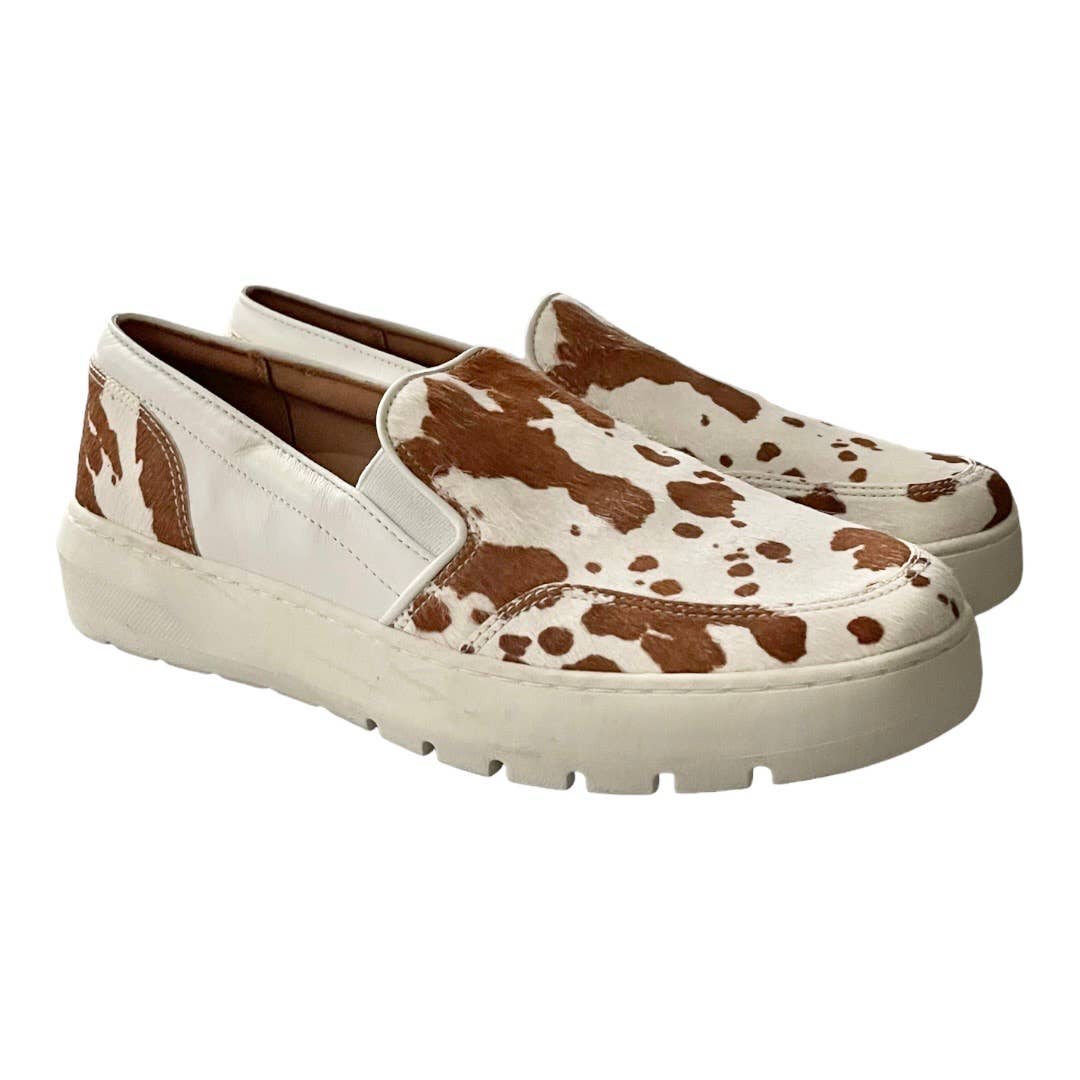Vionic Cow Print Calf Hair Slip On Sneakers Size 9 New Arch Support - Premium from Vionic - Just $89.00! Shop now at Finds For You