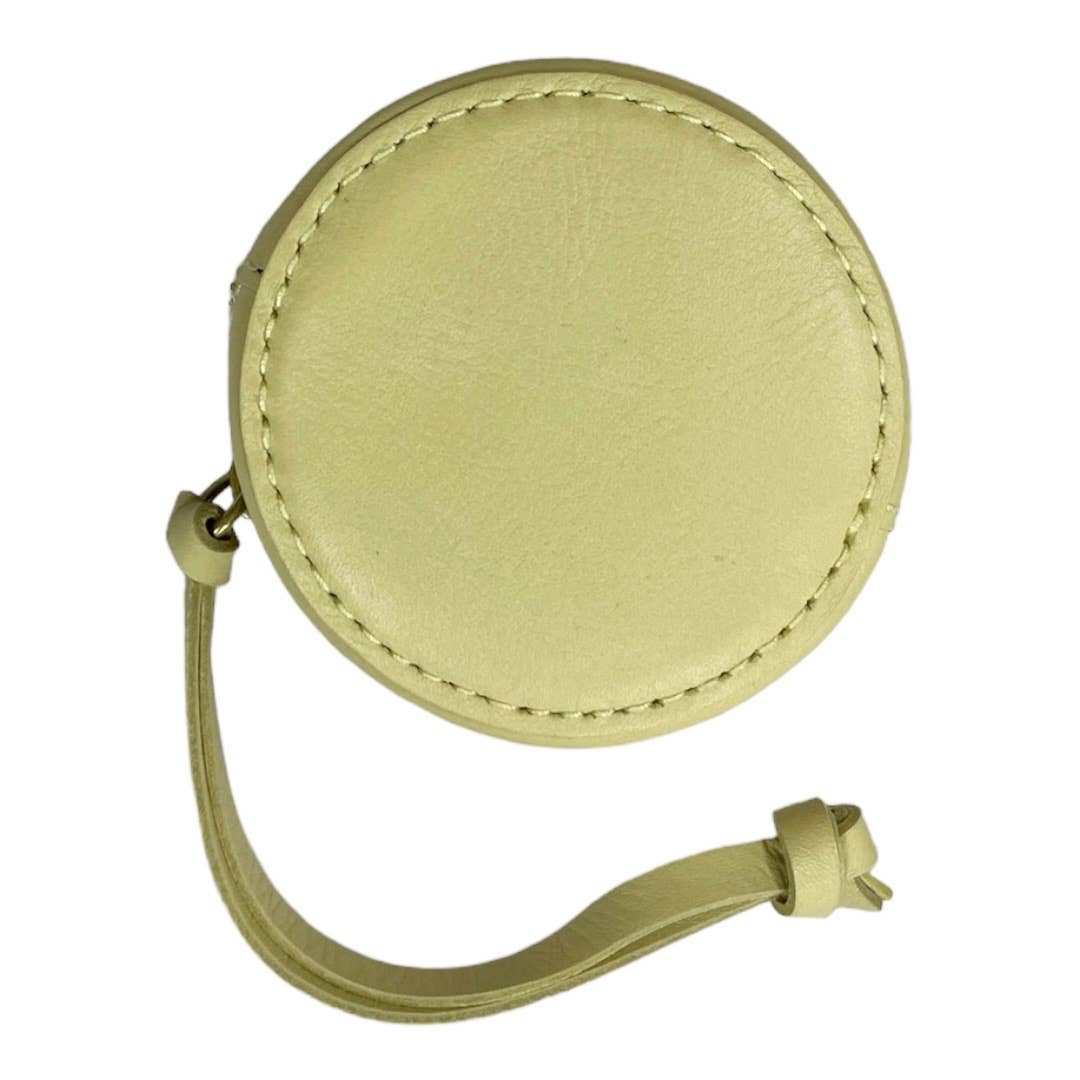 Madewell AirPod Circle Zip Case Leather Yellow New - Premium from Madewell - Just $35.0! Shop now at Finds For You