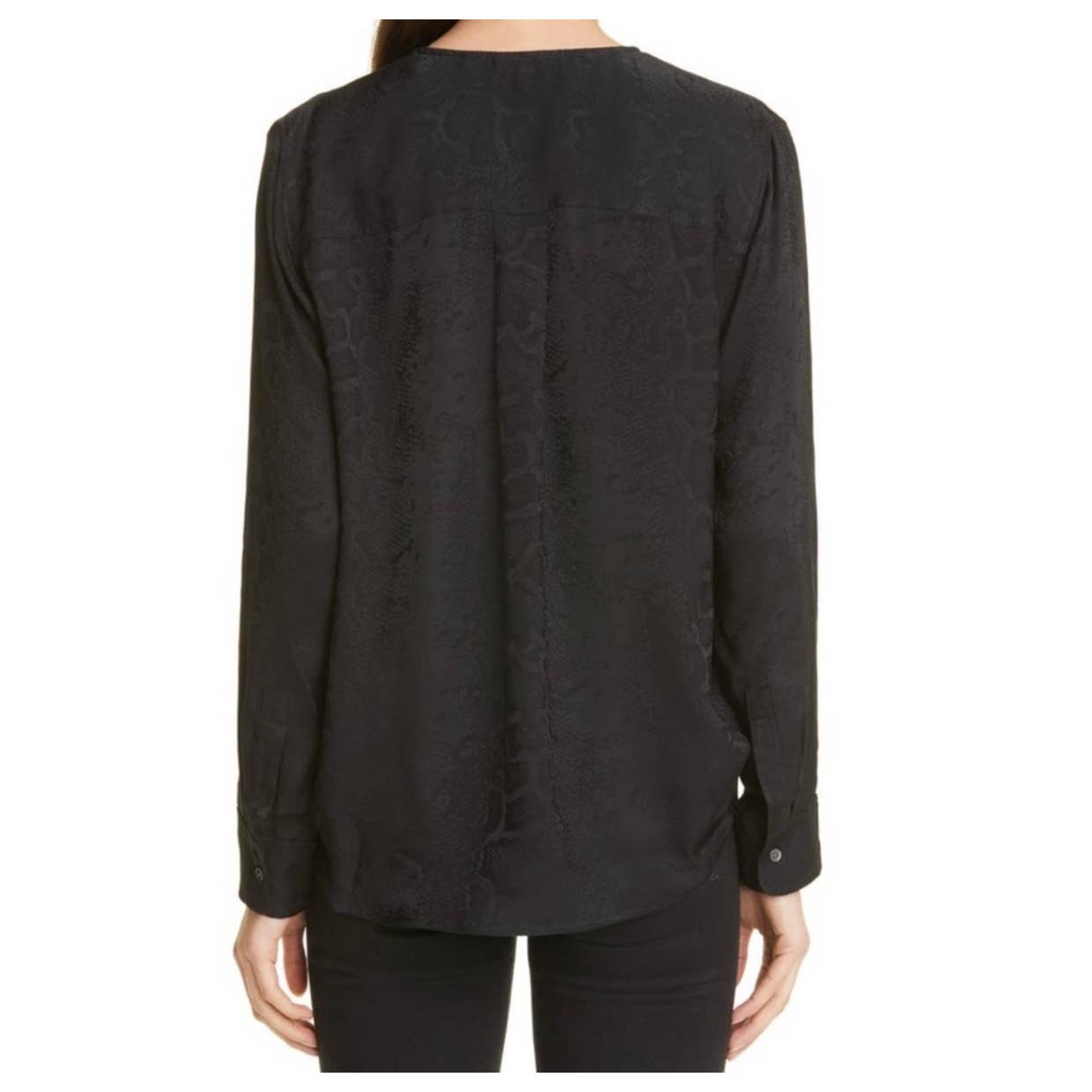 Rails Hillary Snake Jaquard Wrap Blouse Top Black Size M New - Premium from Rails - Just $79.0! Shop now at Finds For You
