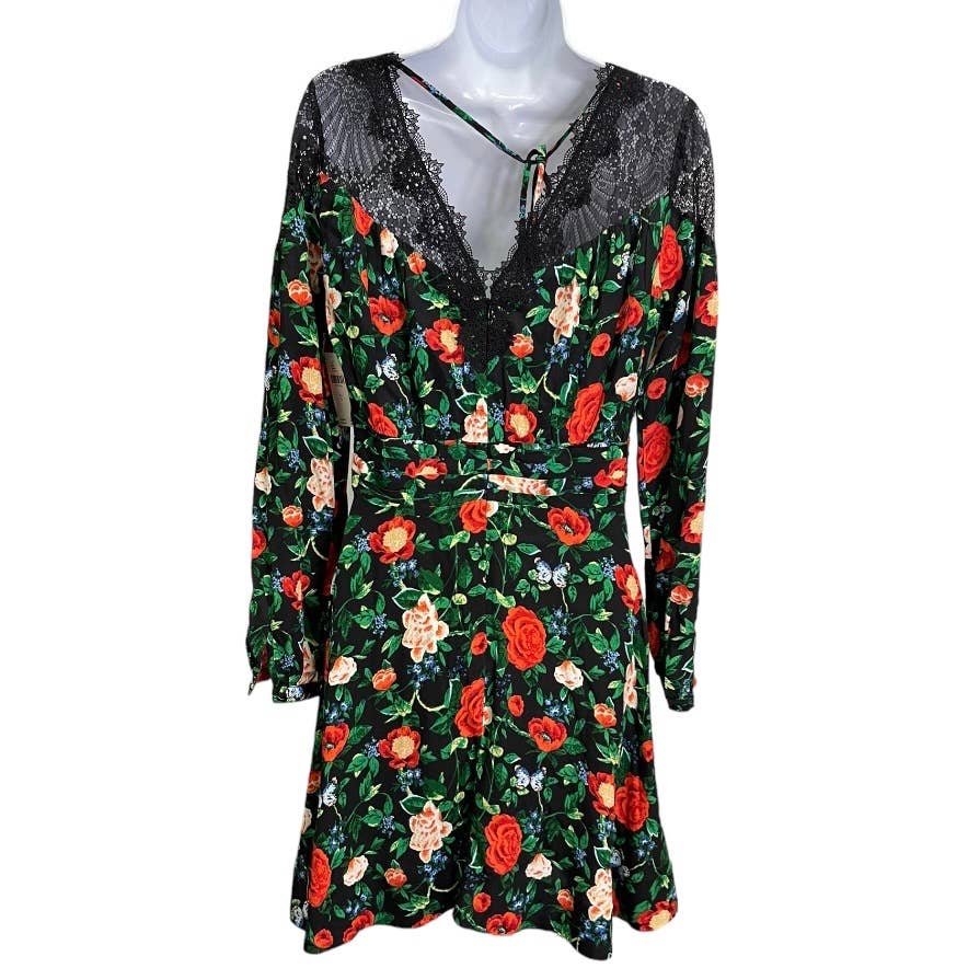 Anthropologie Lacy V Neck Floral Mini Dress Long Sleeve Size 6 New - Premium from Anthropologie - Just $149.0! Shop now at Finds For You