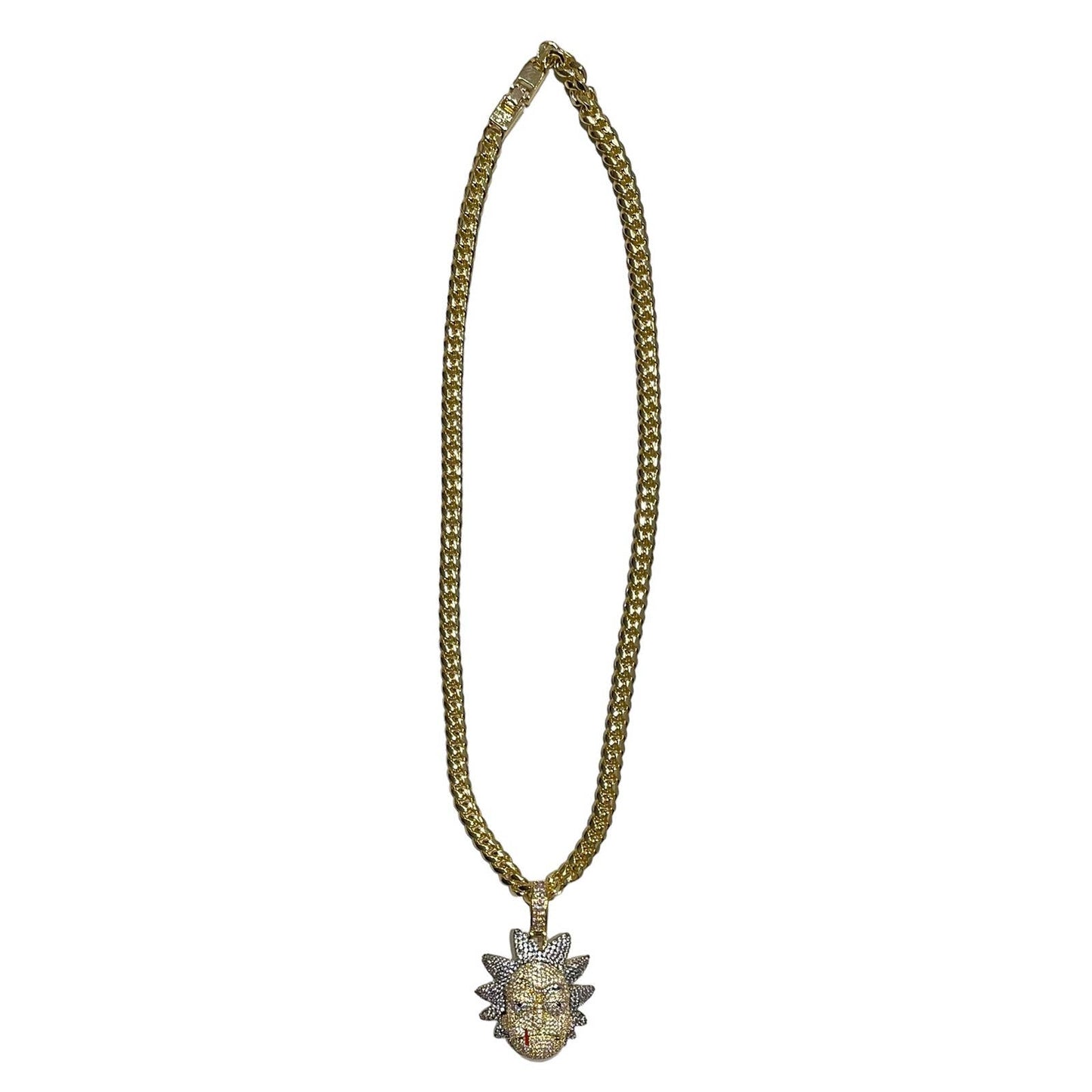 King Ice x Rick and Morty Evil Rick Gold Necklace New - Premium  from King Ice - Just $249.0! Shop now at Finds For You