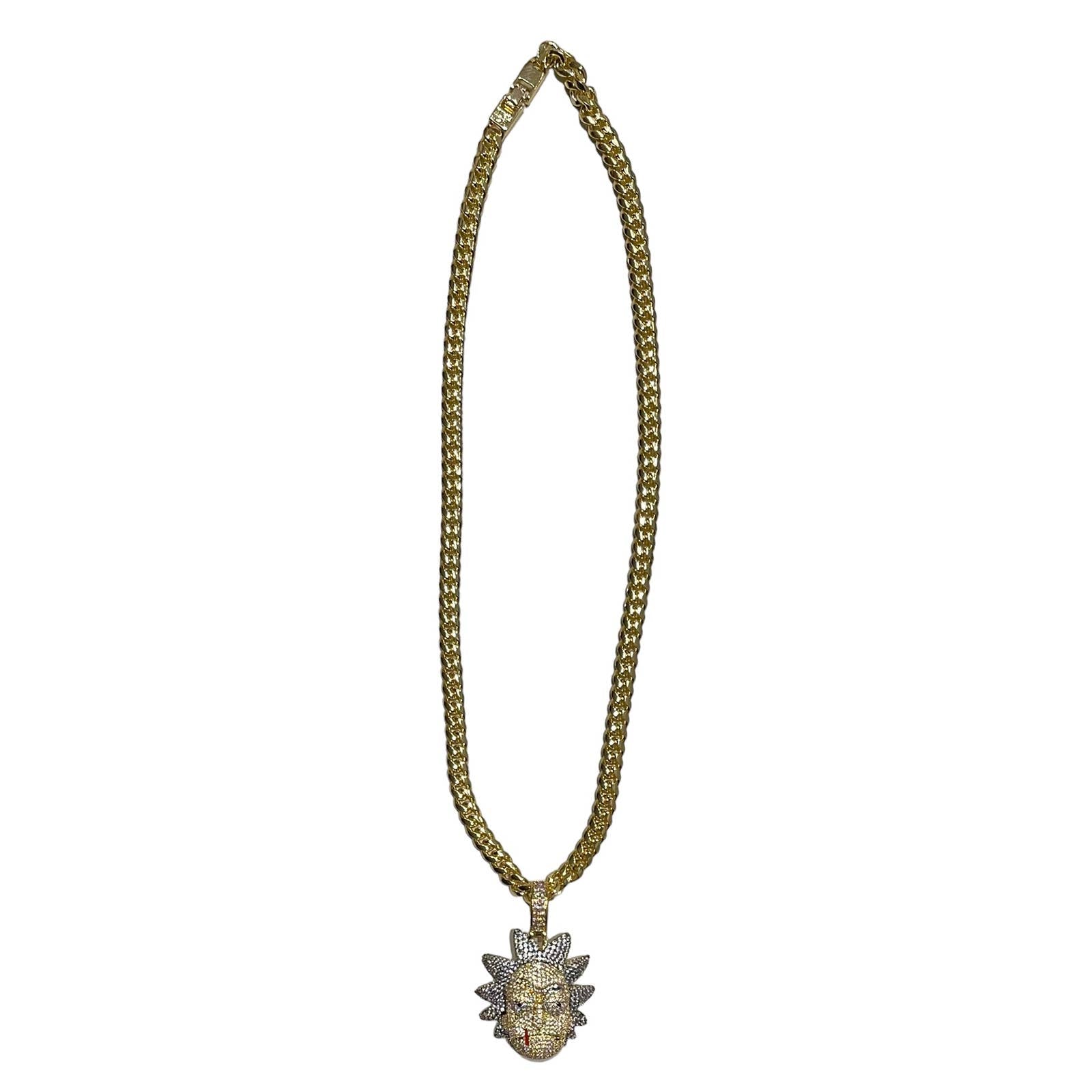King Ice x Rick and Morty Evil Rick Gold Necklace New - Premium  from King Ice - Just $249.0! Shop now at Finds For You