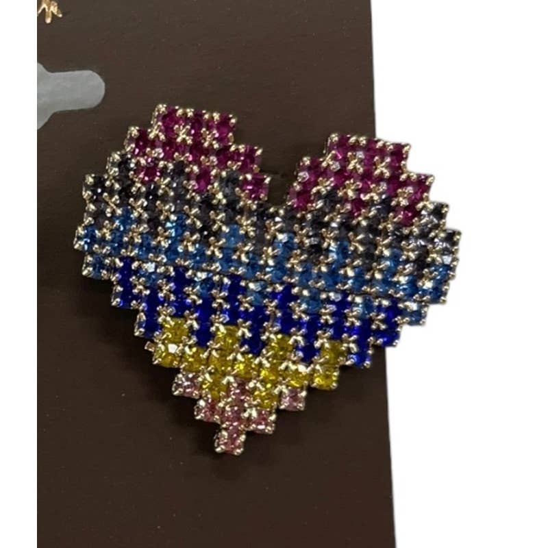 Anthropologie Arden Rainbow Heart Earrings New - Premium from Anthropologie - Just $45.0! Shop now at Finds For You