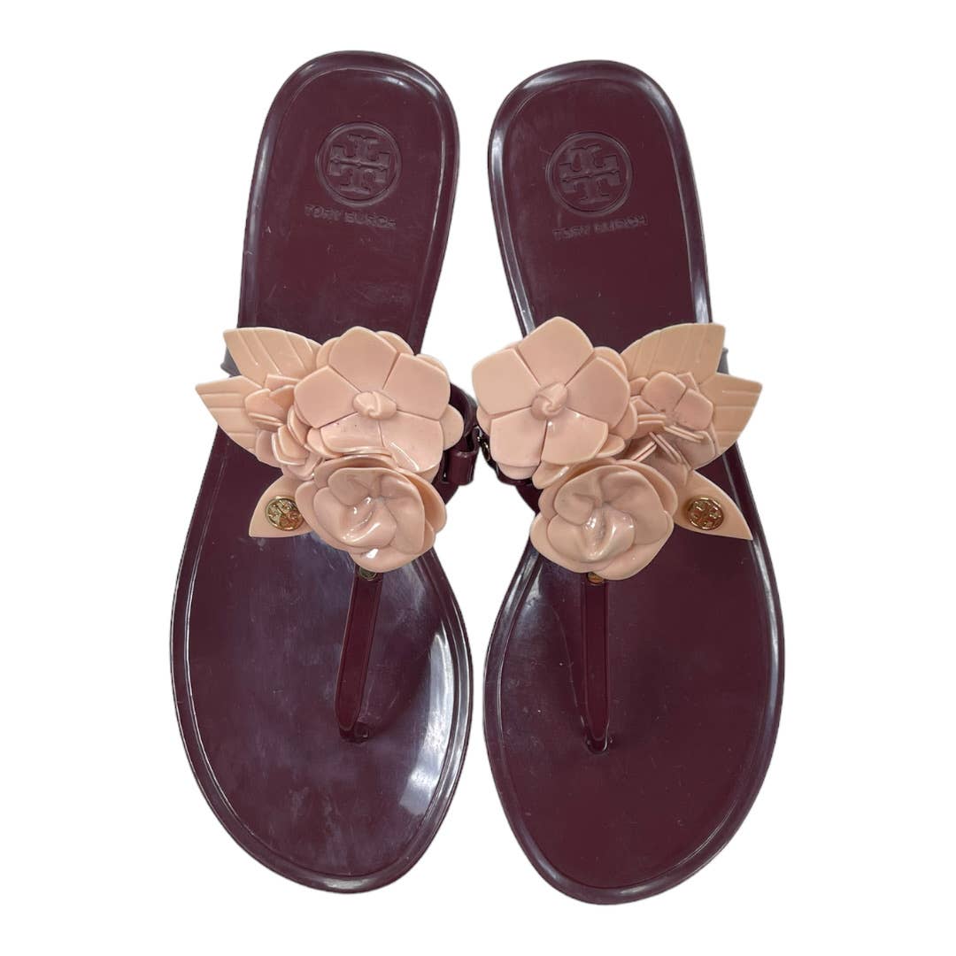 Tory Burch Jelly Logo Flower Sandals Flip Flops Size 9 - Premium from Tory Burch - Just $72.0! Shop now at Finds For You