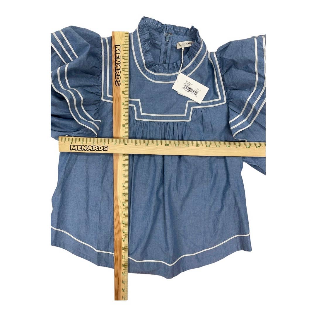 Ulla Johnson Ester Chambray Blouse Top Ruffle Denim New Size 10 - Premium from Ulla Johnson - Just $268.0! Shop now at Finds For You