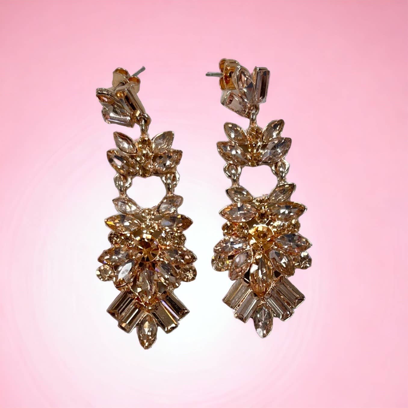 Anthropologie Pop Crystal Drop Earrings Pink New - Premium from Anthropologie - Just $68.0! Shop now at Finds For You