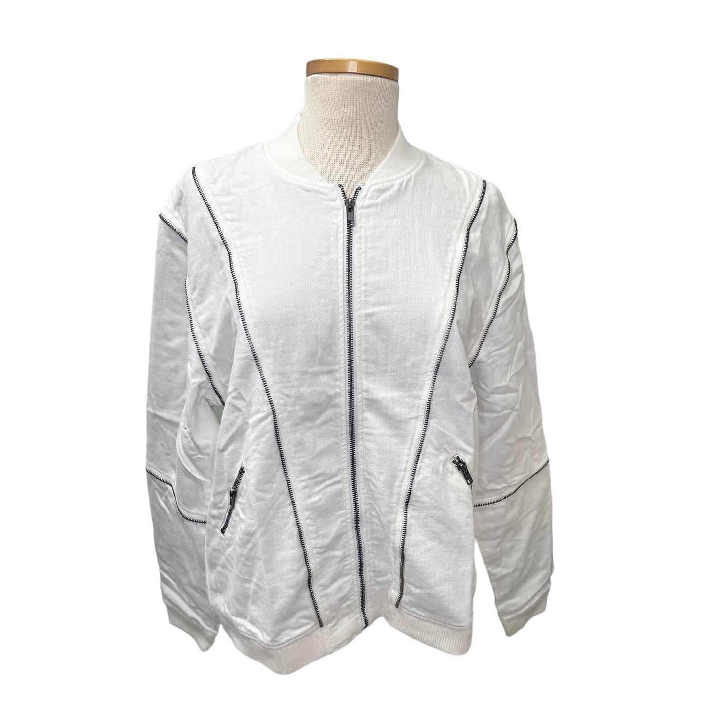 Free People x Sandrine Rose Zip Bomber White Jacket Coat Cotton Linen S New - Premium from Free People - Just $149.00! Shop now at Finds For You