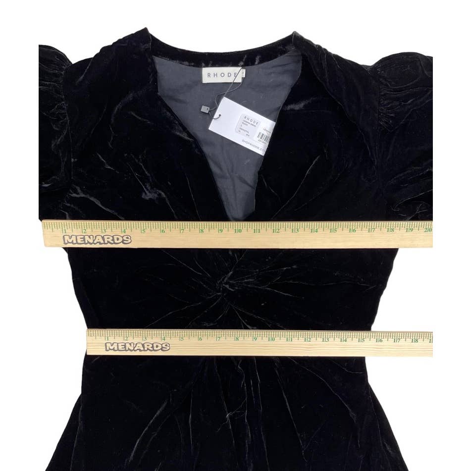 Rhode Leanna Twist Front Velvet Dress Size Large Black New - Premium from Rhode - Just $299.0! Shop now at Finds For You