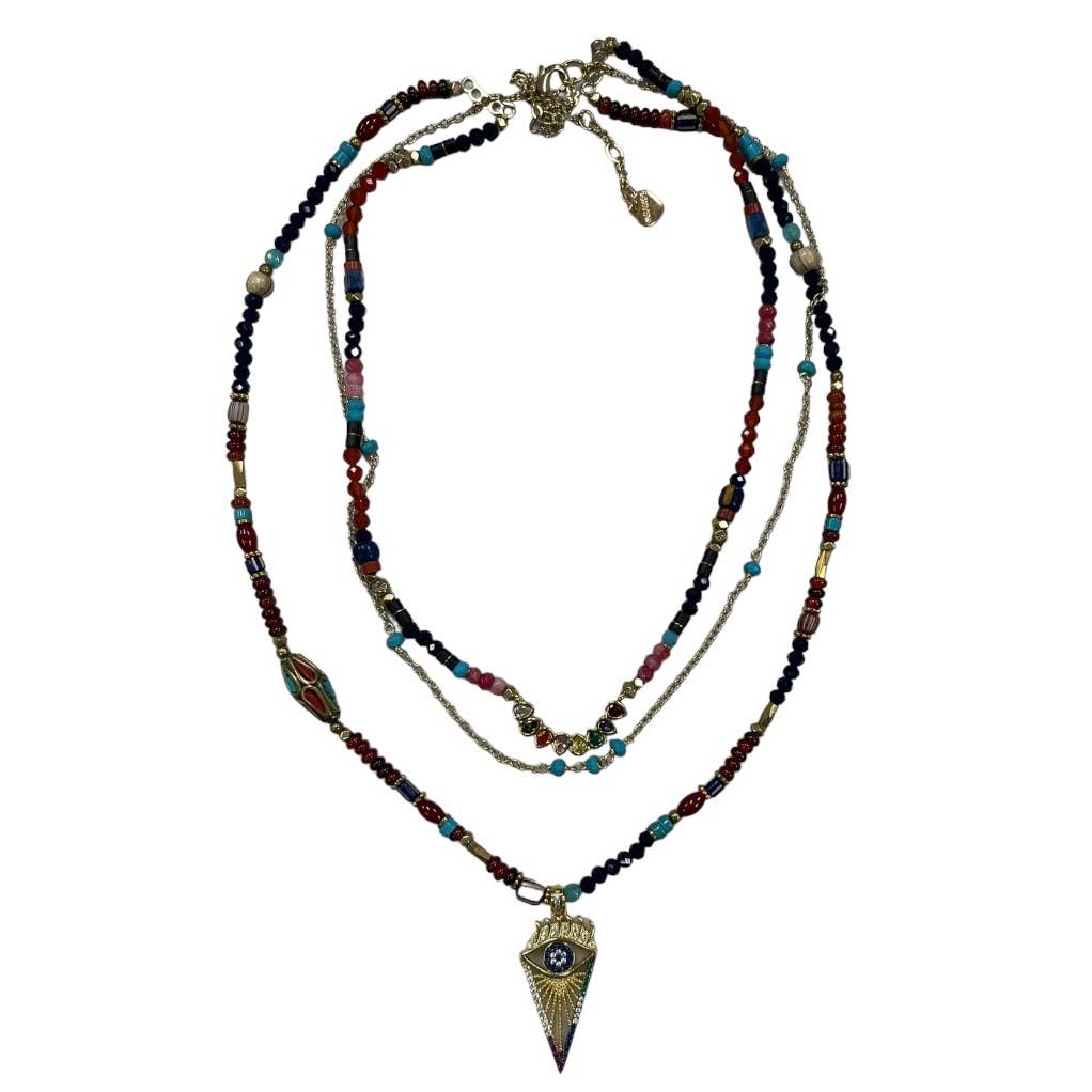 Free People Boho Multi Stand Evil Eye Necklace New - Premium from Free People - Just $65.0! Shop now at Finds For You