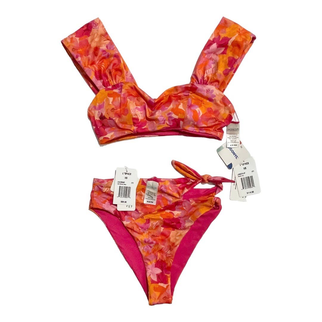 L*SPACE Revolve Gizelle Bikini Top Jack Bottom Bitsy Into The Tropics XS New Barbiecore - Premium from L*SPACE - Just $89.0! Shop now at Finds For You