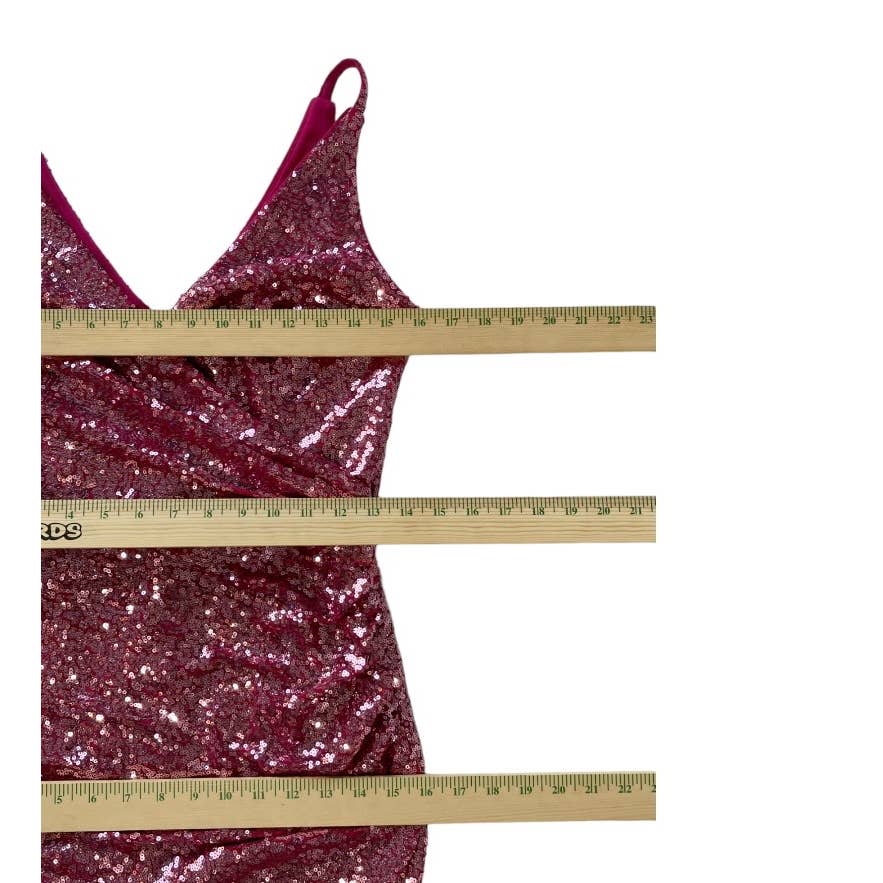 Dress The Population Barbiecore Sequin Surplus Wrap Dress Size S Pink - Premium from Dress The Population - Just $179.0! Shop now at Finds For You