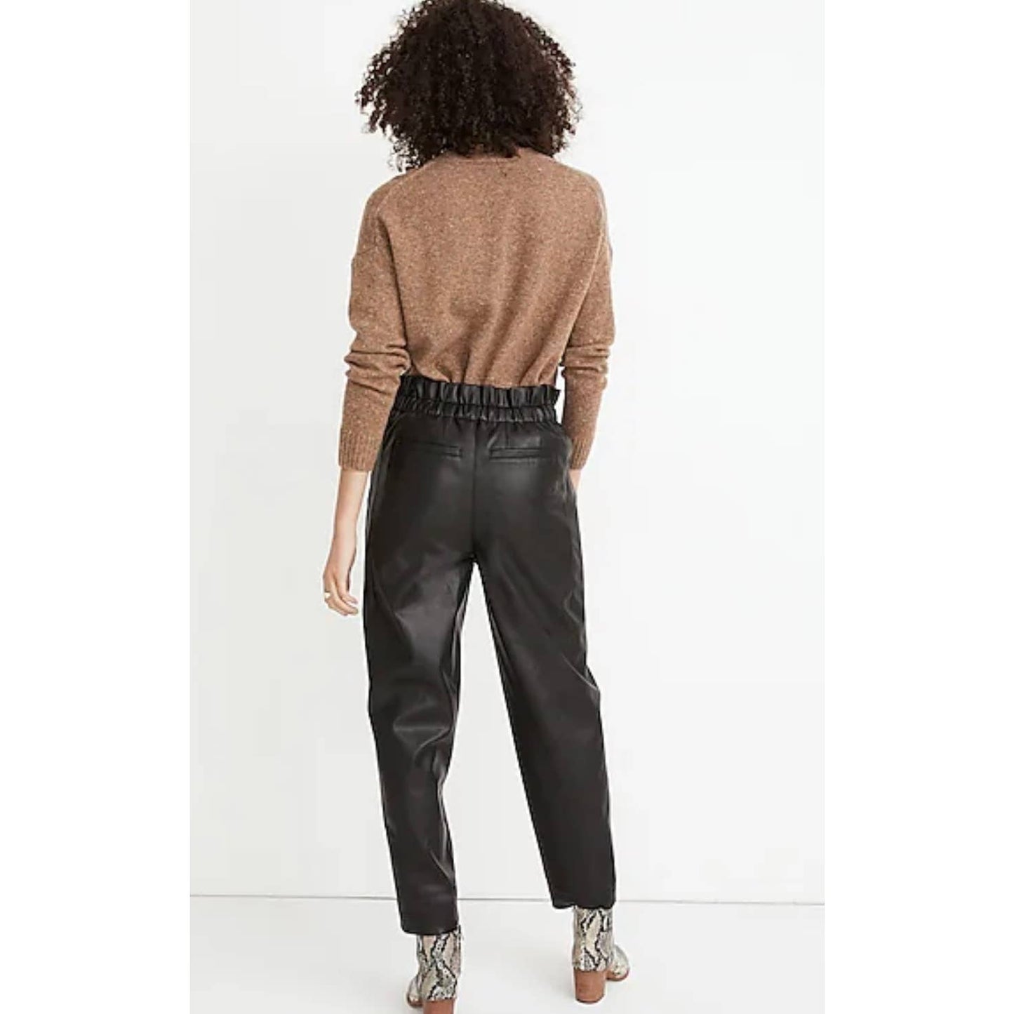 Madewell Vegan Leather Paperbag Pull On Pants Size 6 Black New - Premium from Madewell - Just $99.00! Shop now at Finds For You