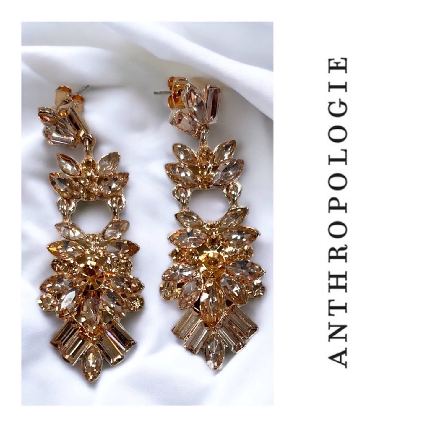 Anthropologie Pop Crystal Drop Earrings Pink New - Premium from Anthropologie - Just $68.0! Shop now at Finds For You