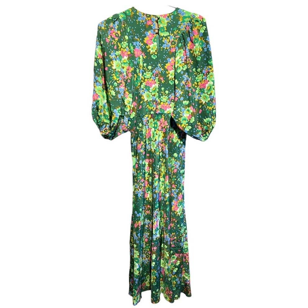 Les Reveries Floral Print Silk Crepe de Chine Midi Dress Size 10 - Premium from Les Reveries - Just $359.00! Shop now at Finds For You