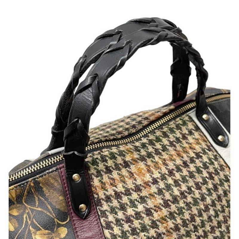 Kempton & Co Dylan Holdall Handbag Purse Harris Tweed Camo Black Peony - Premium from Kempton & Co. - Just $399.0! Shop now at Finds For You
