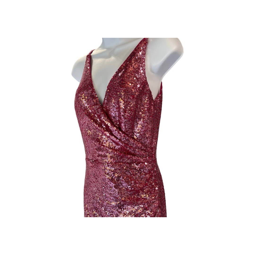 Dress The Population Barbiecore Sequin Surplus Wrap Dress Size S Pink - Premium from Dress The Population - Just $179.0! Shop now at Finds For You