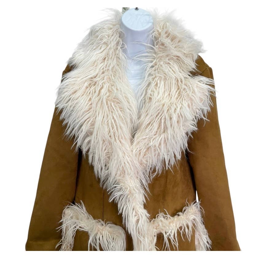 Anthropologie Hutch Faux Fur Trimmed Coat Jacket Size M Tan Cream - Premium  from Anthropologie - Just $299.0! Shop now at Finds For You