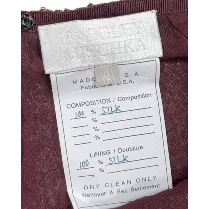 Badgley Mischka Burgundy Beaded Pants Size 10 - Premium from Badgley Mischka - Just $119.0! Shop now at Finds For You