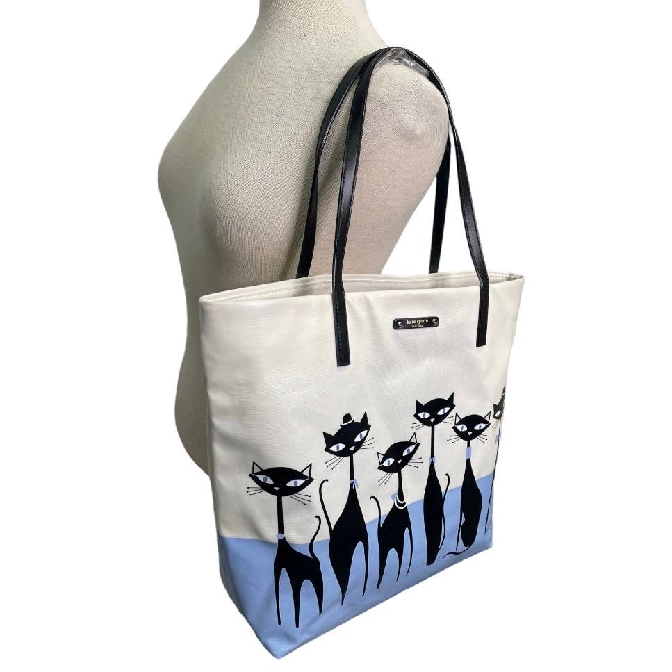 Kate Spade Jazz Things Un Bon Shopper Tote Handbag Purse Cats - Premium from Kate Spade - Just $165.0! Shop now at Finds For You