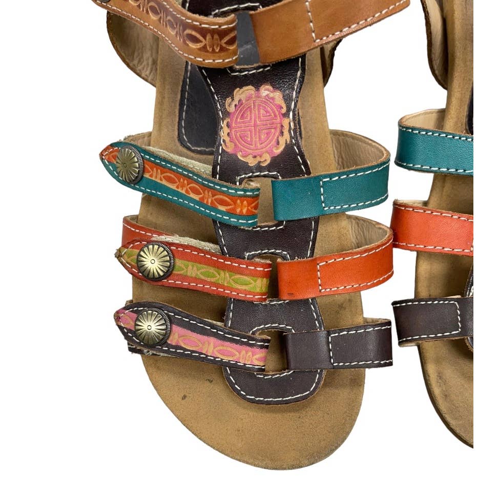 Spring Step L’Artiste Nadra Colorful Gladiator Sandals Size 39 9 - Premium from Spring Step - Just $45.0! Shop now at Finds For You