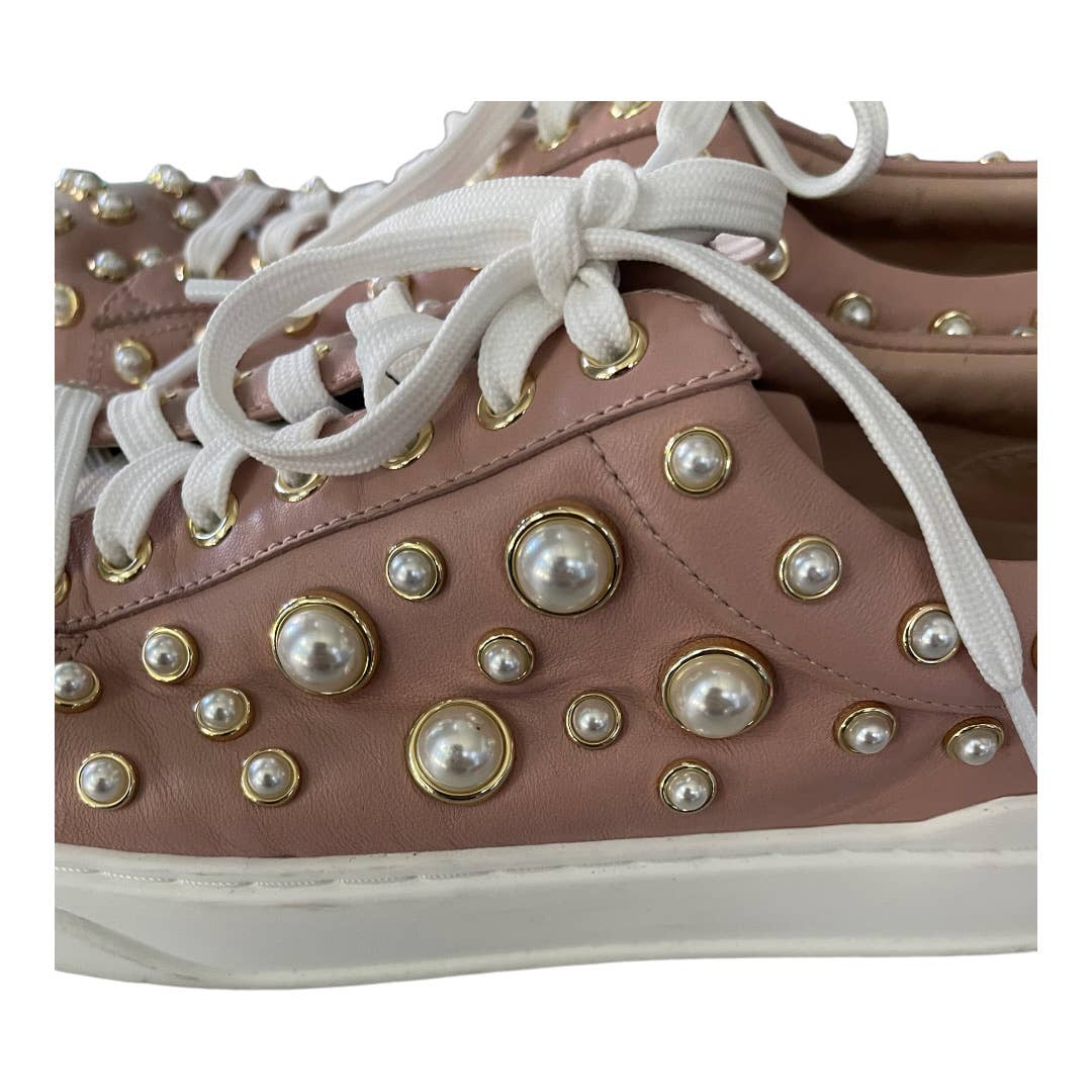 Stuart Weitzman Pearline Lace Up Sneakers Shoes Leather Size 9.5 - Premium from Stuart Weitzman - Just $179.00! Shop now at Finds For You