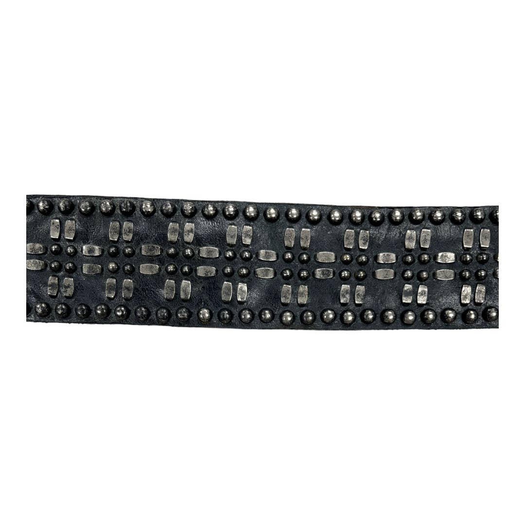 Caleen Cordero Studded Leather Rustic Belt Black Hand Crafted - Premium from Calleen Cordero - Just $179.0! Shop now at Finds For You