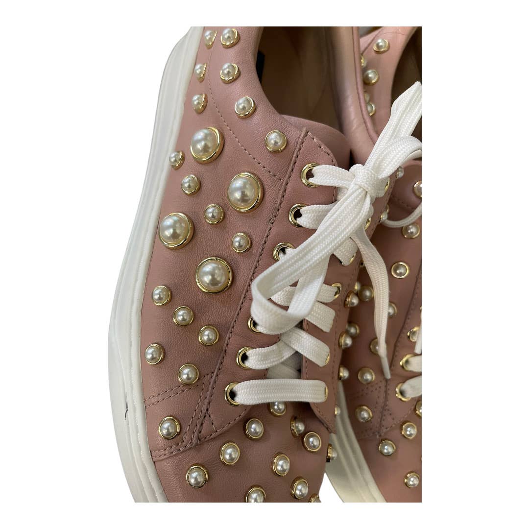 Stuart Weitzman Pearline Lace Up Sneakers Shoes Leather Size 9.5 - Premium from Stuart Weitzman - Just $179.00! Shop now at Finds For You