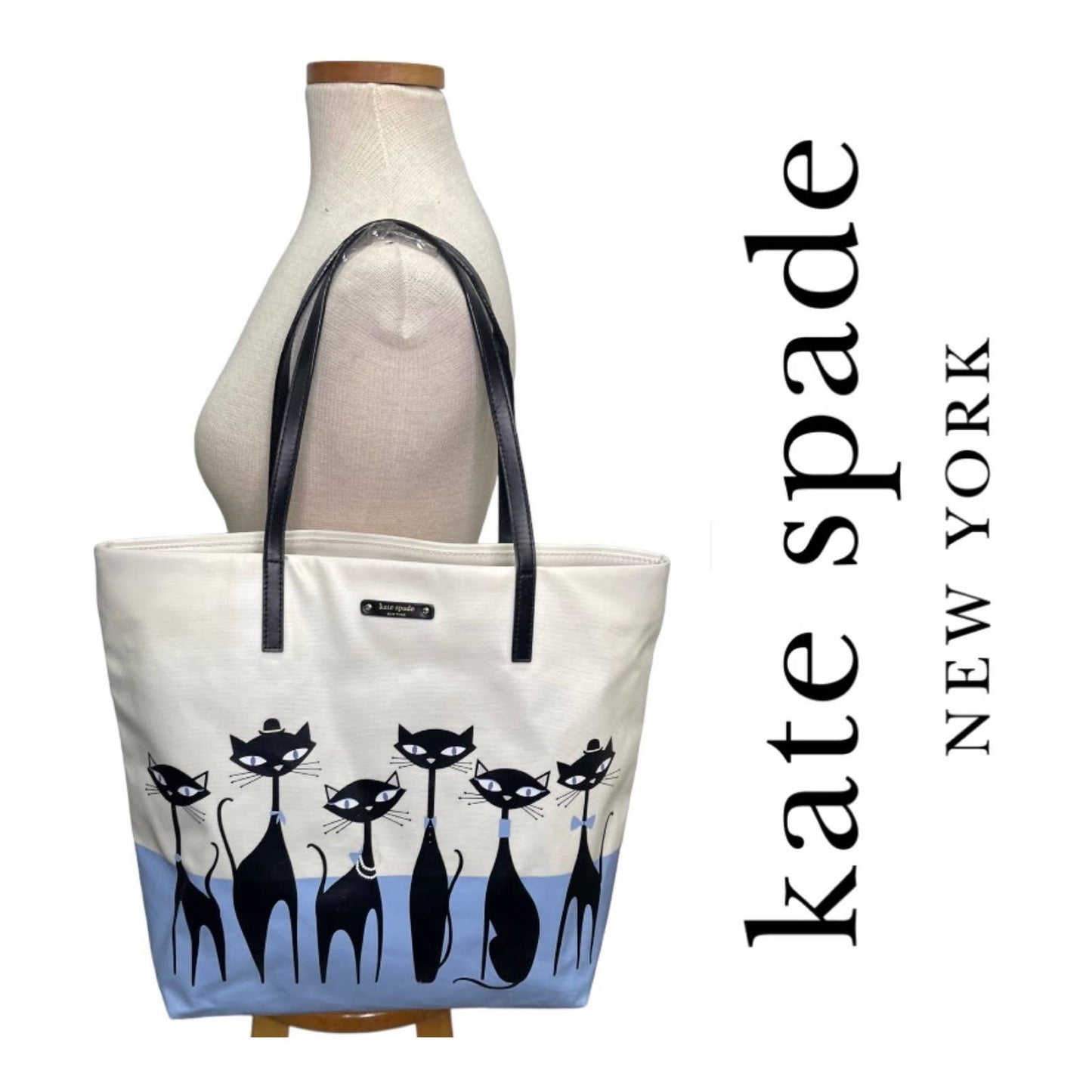 Kate Spade Jazz Things Un Bon Shopper Tote Handbag Purse Cats - Premium from Kate Spade - Just $165.0! Shop now at Finds For You