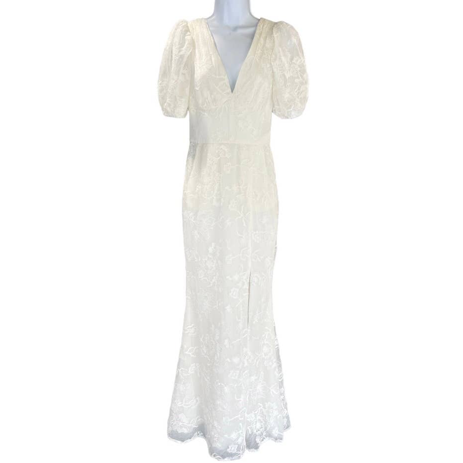 Dress The Population Off White Lace Trumpette Gown Dress Bohemian Festival S - Premium from Dress The Population - Just $129.0! Shop now at Finds For You