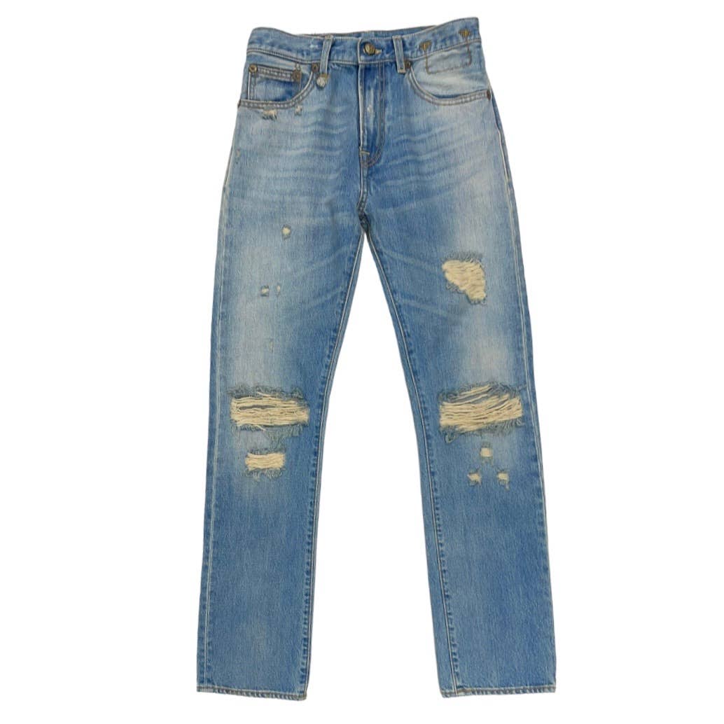 R13 Italy Classic Straight Distressed Jeans Denim Size 25 - Premium from R 13 - Just $199.0! Shop now at Finds For You