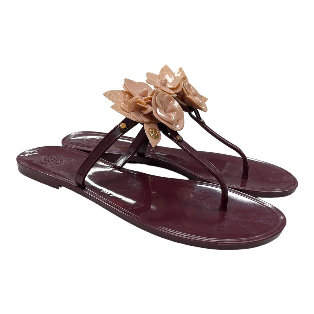 Tory Burch Jelly Logo Flower Sandals Flip Flops Size 9 - Premium from Tory Burch - Just $72.0! Shop now at Finds For You