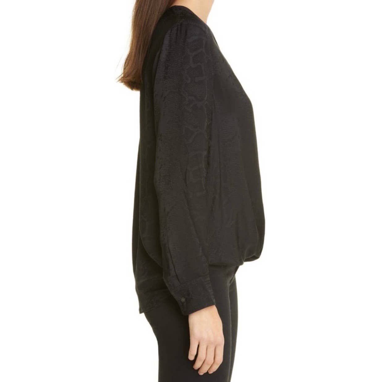 Rails Hillary Snake Jaquard Wrap Blouse Top Black Size M New - Premium from Rails - Just $79.0! Shop now at Finds For You