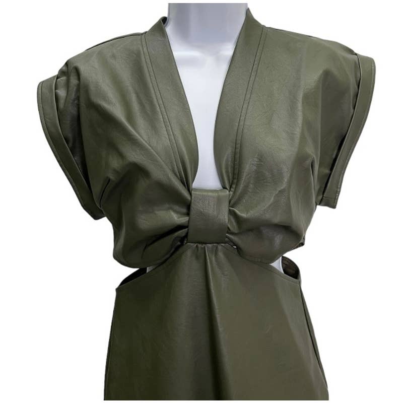 Anthropologie Eva Franco Vegan Cut Out Midi Dress Size 4 Green - Premium from Anthropologie - Just $99.0! Shop now at Finds For You