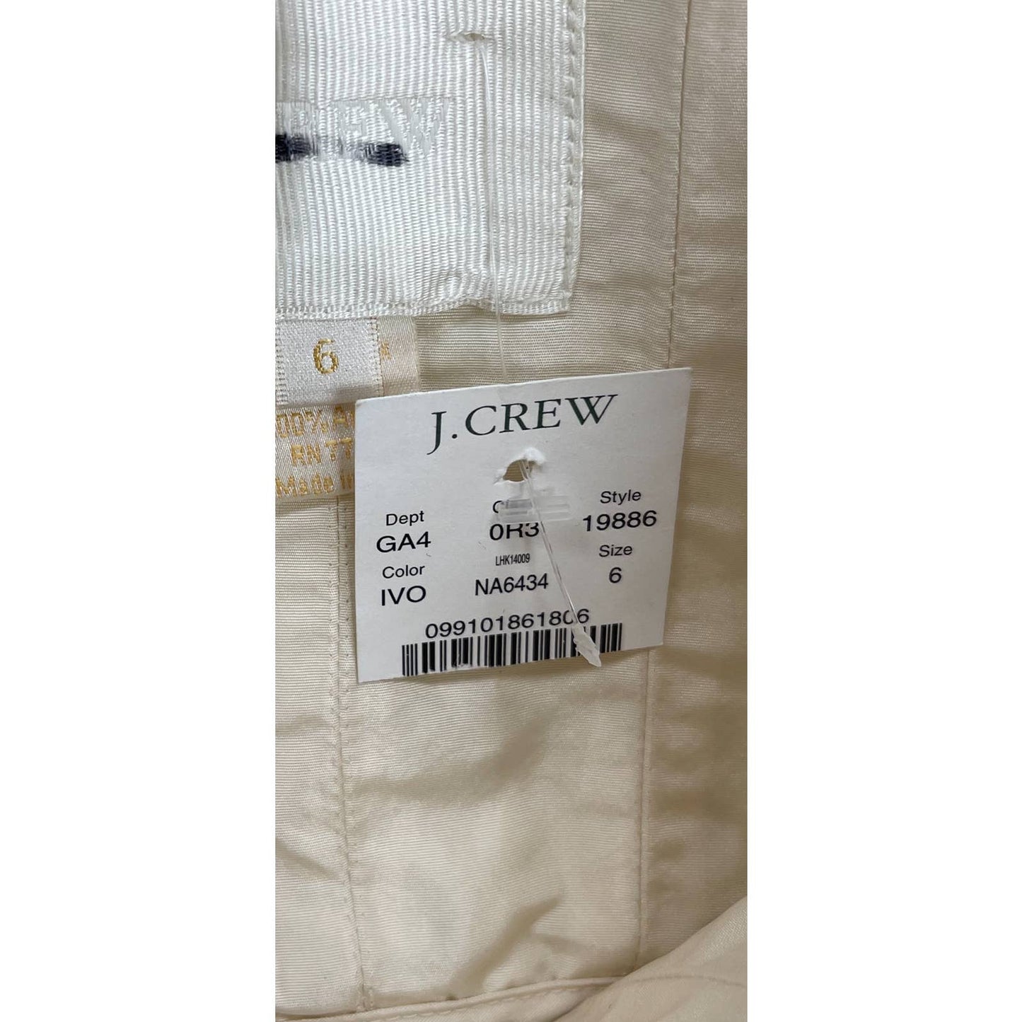 J Crew Strapless Silk Taffeta Pleated Wedding Dress Size 6 New Ivory - Premium from J. Crew - Just $299.0! Shop now at Finds For You
